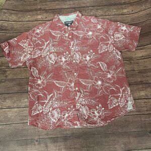 Men’s Seapointe Hawaiian Hibiscus Floral Short Sleeve Button Down Shirt XL